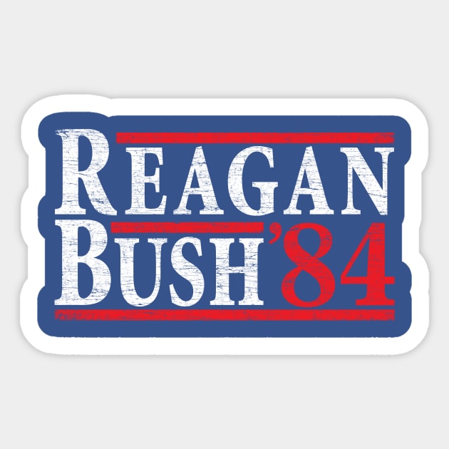 Reagan Bush '84 | Vintage Style Conservative Republican GOP Sticker by zurcnami